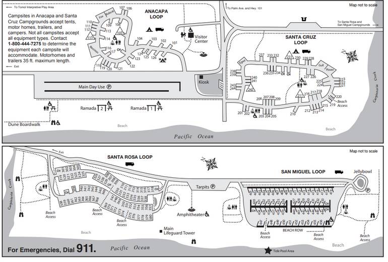 Carpinteria State Beach Campground Map