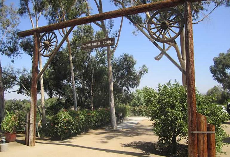 Wagon Wheel Corral at Heritage Hill Historical Park in Lake Forest