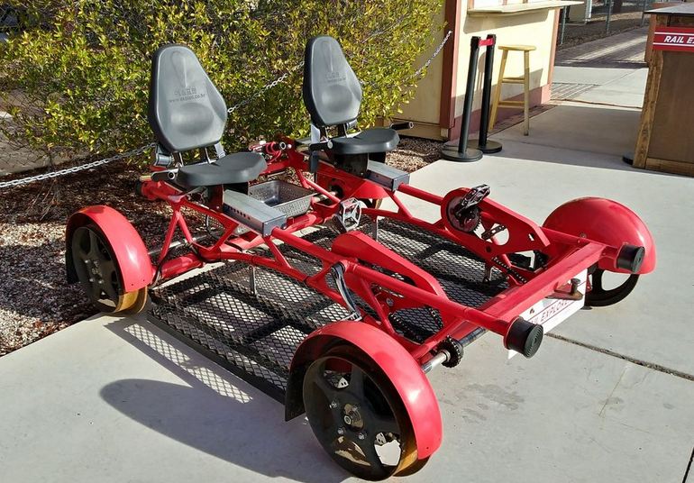 2-passenger pedal powered rail cart